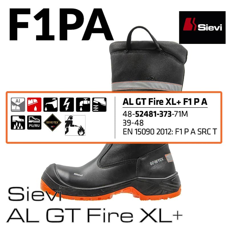 Gasilski delovni čevlji Sievi S3 F1PA - lastnosti