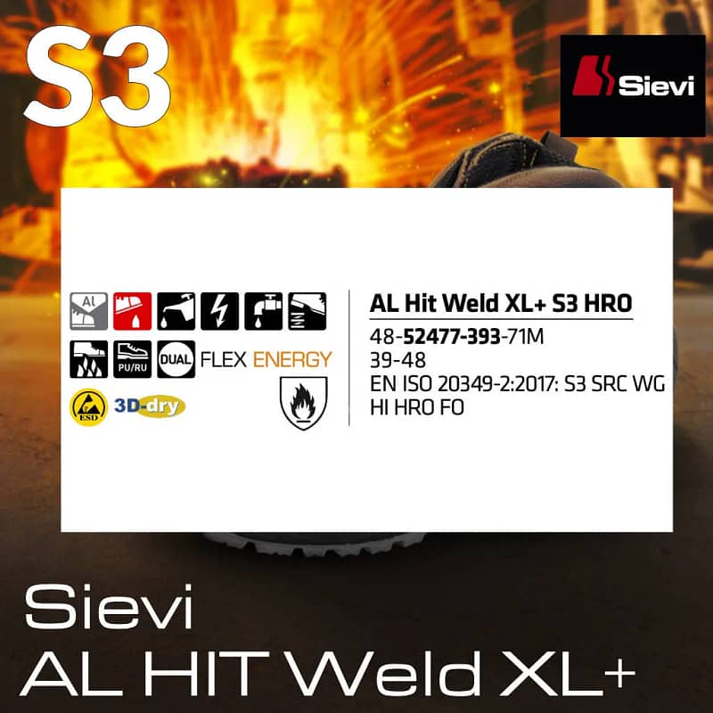 Varilski delovni čevlji AL Weld - XL - lastnosti