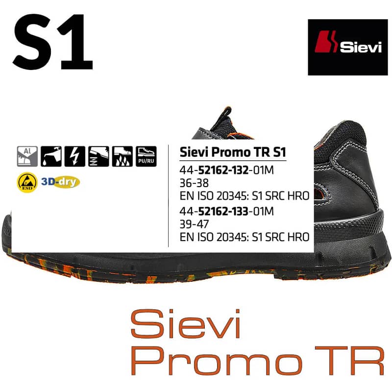 Sievi PROMO TR - S1 usnjeni delovni čevlji features